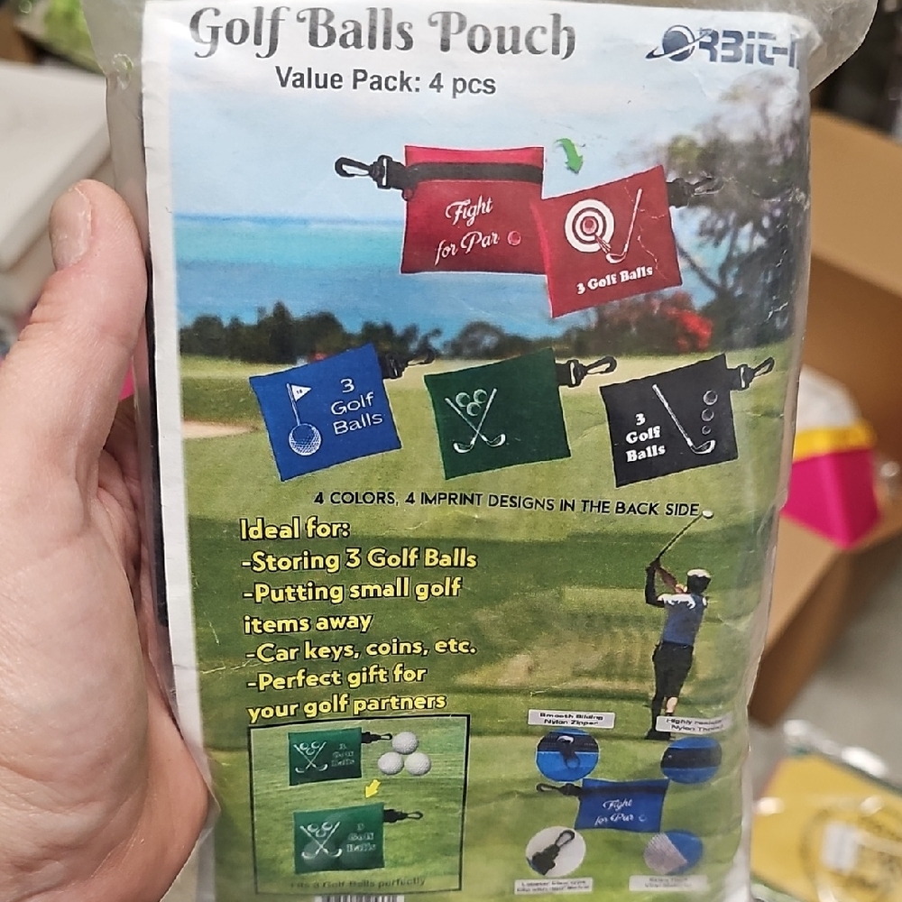 Nwt 4 Golf Balls Pouch Set - 4 Colors